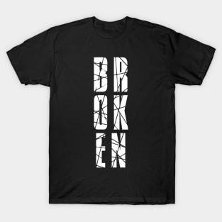 BROKEN Imperfect Trency Vertical Typography T-Shirt